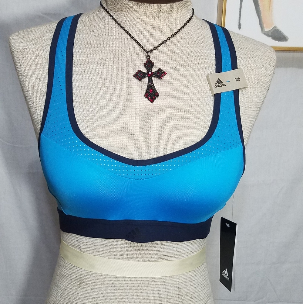 ADIDAS STRONGER DU3853 RACER SPORTS BRA TOP - Picture 2 of 12